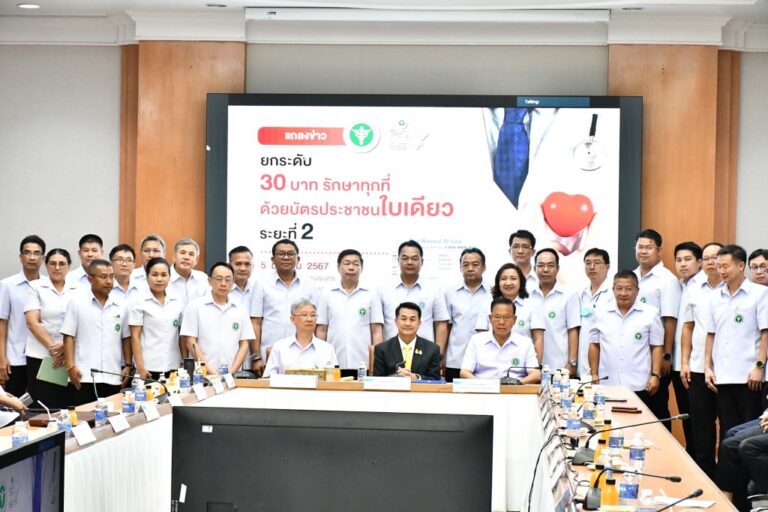 [5 มี.ค. 67] ประชุมชี้แจงและแถลงข่าวการดำเนินงานตามนโยบาย 30 บาท รักษาทุกที่ ด้วยบัตรประชาชนใบเดียว